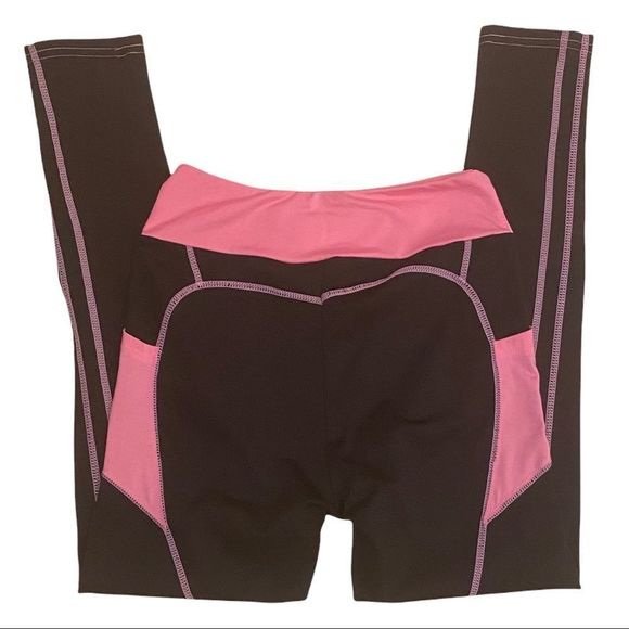 🎈 Leggings with Side Tech Pockets Black Pink Accents Size XS-Small Pls Read - Picture 4 of 4